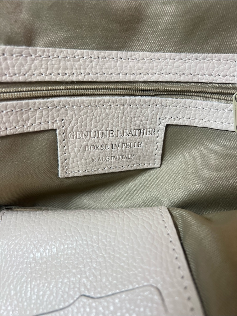 Italian Leather Convertible Backpack Purse White Pebbled Borse In Pelle - Picture 11 of 12